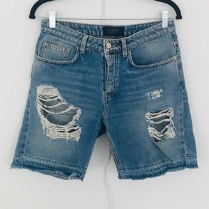 Kaos destroyed denim boyfriend shorts